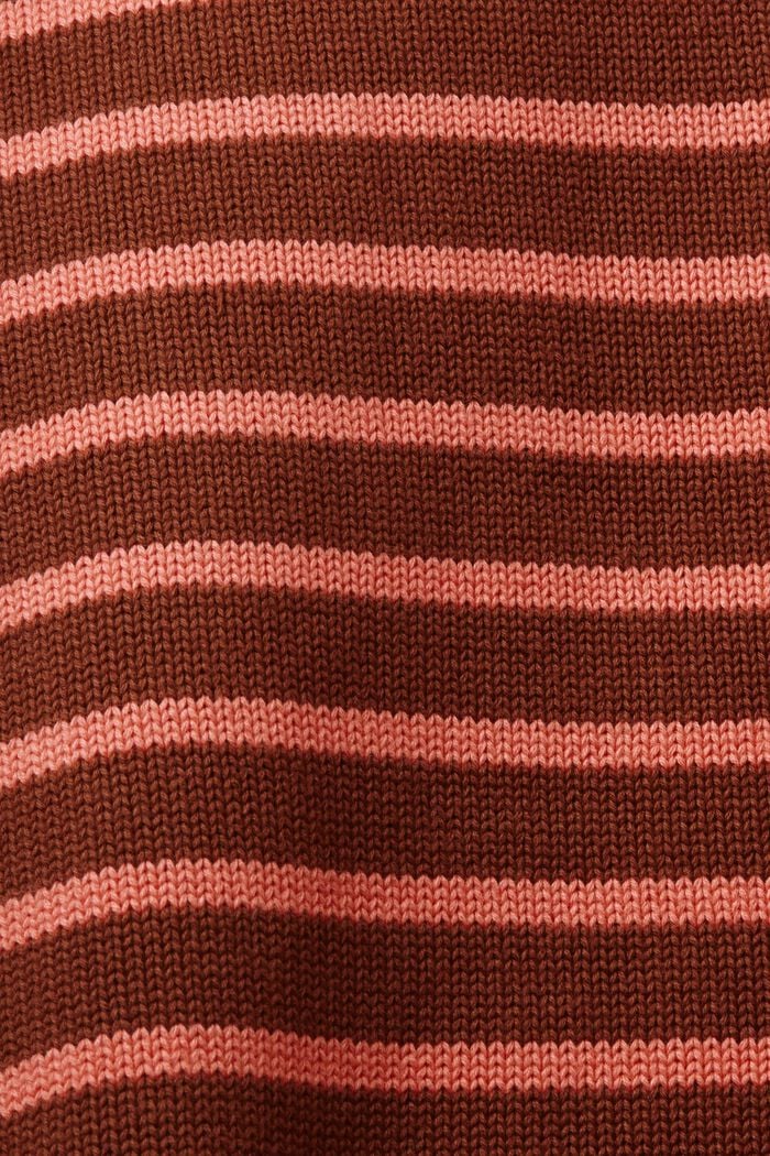 Stribet pullover, 100 % bomuld, RUST BROWN, detail image number 6