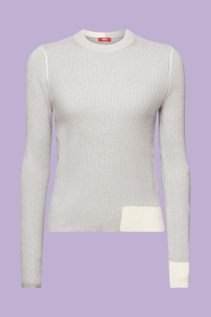 Sweater i ribstrik, LIGHT GREY, detail image number 7