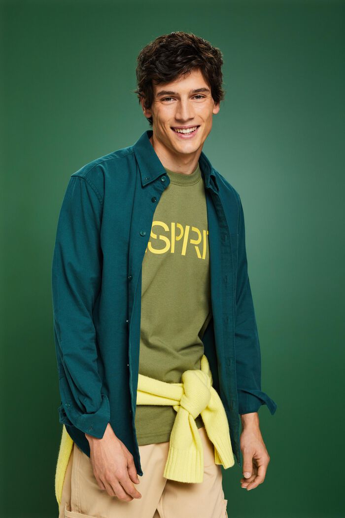 Regular fit-skjorte i twill, EMERALD GREEN, detail image number 4