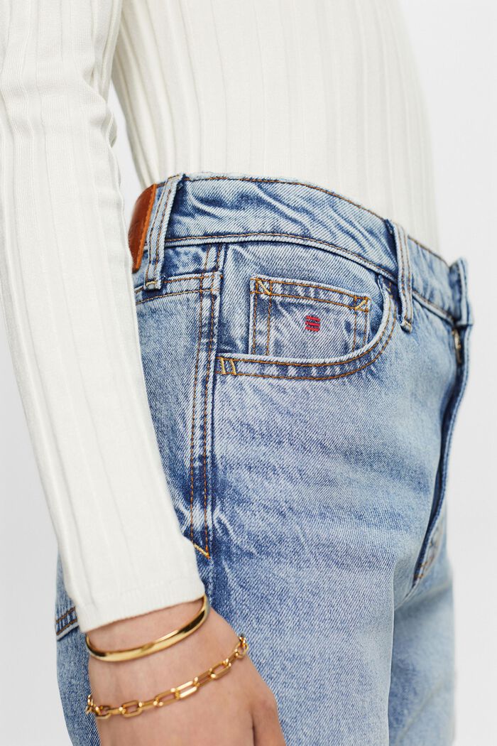 Retro slim-jeans med høj talje, BLUE BLEACHED, detail image number 2