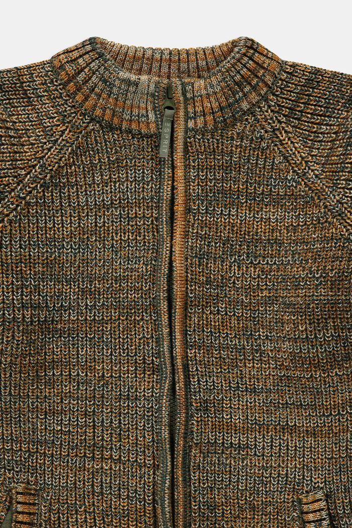 Strikcardigan med lynlås, FOREST, detail image number 2