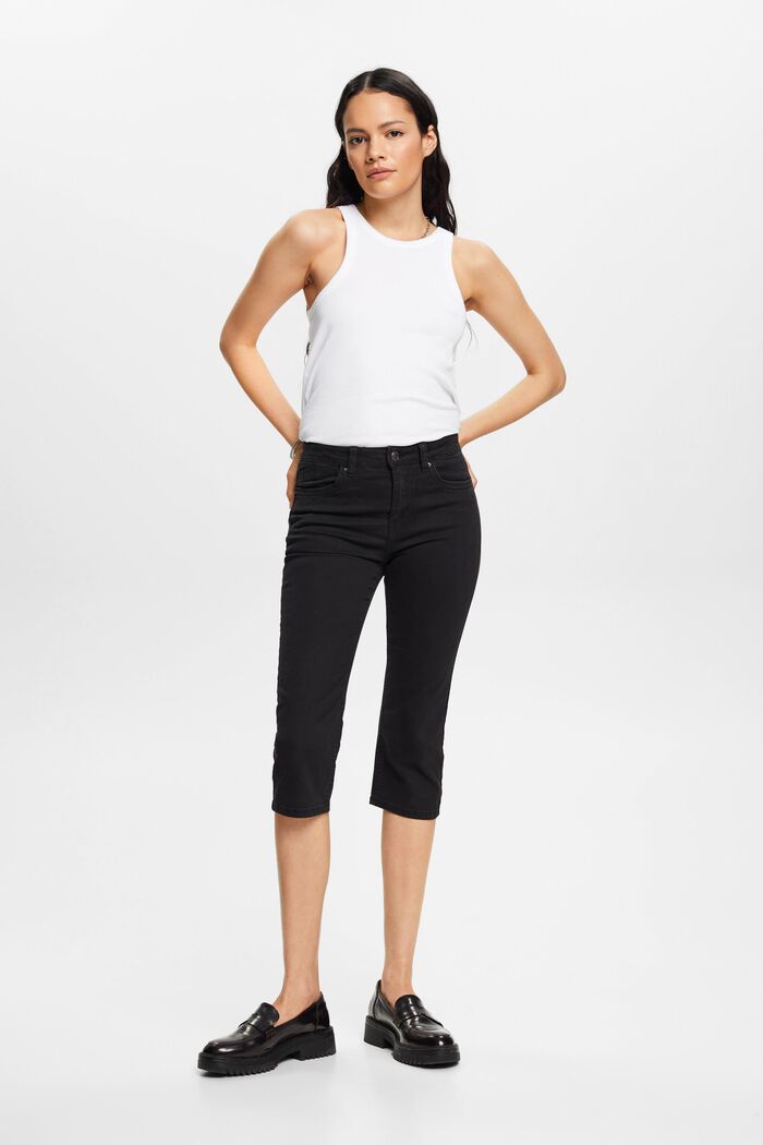 Capri-jeans med mellemhøj talje, BLACK, detail image number 5