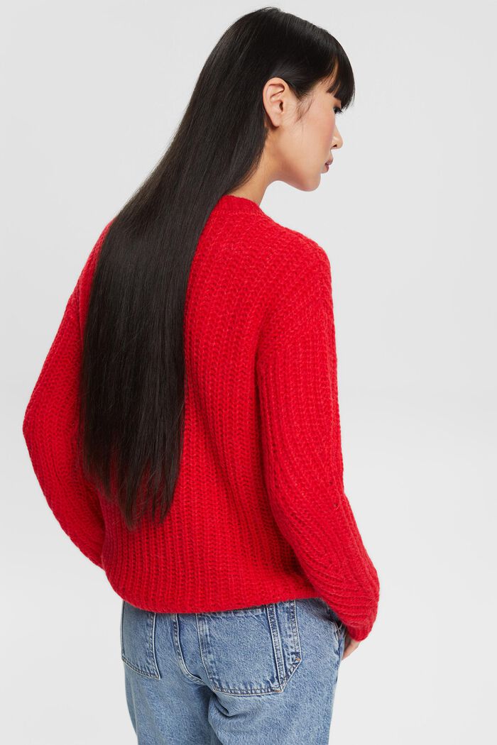 Med alpaka: striksweater, RED, detail image number 3