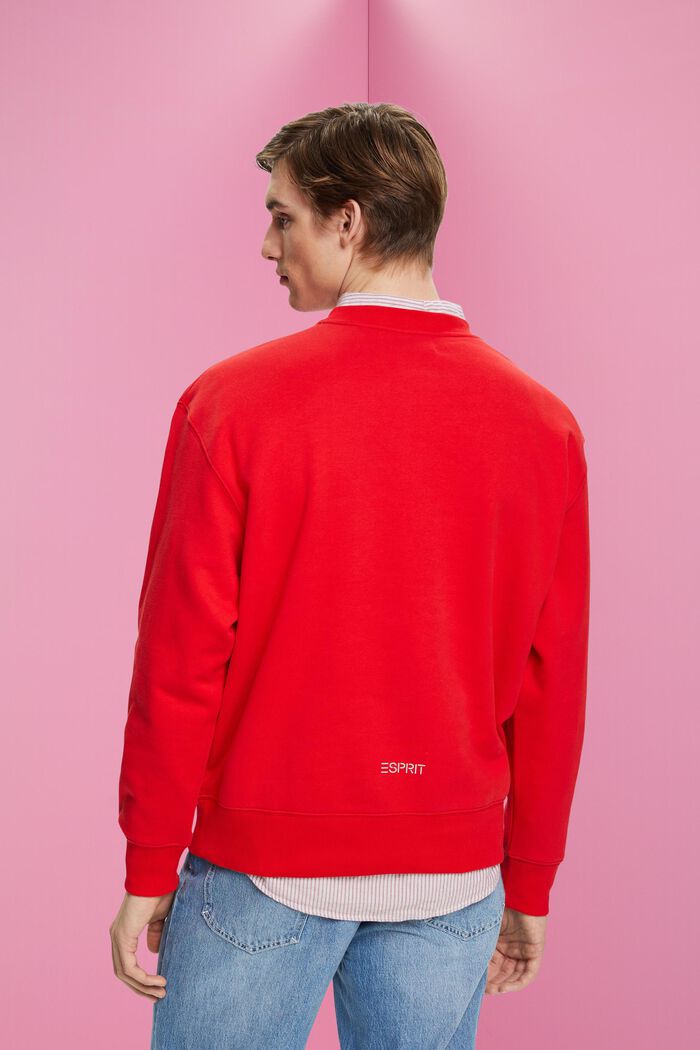 Sweatshirt med lille delfinprint, ORANGE RED, detail image number 3