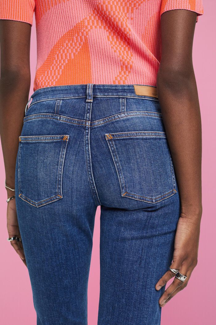 Slim fit-jeans med mellemhøj talje, BLUE MEDIUM WASHED, detail image number 4