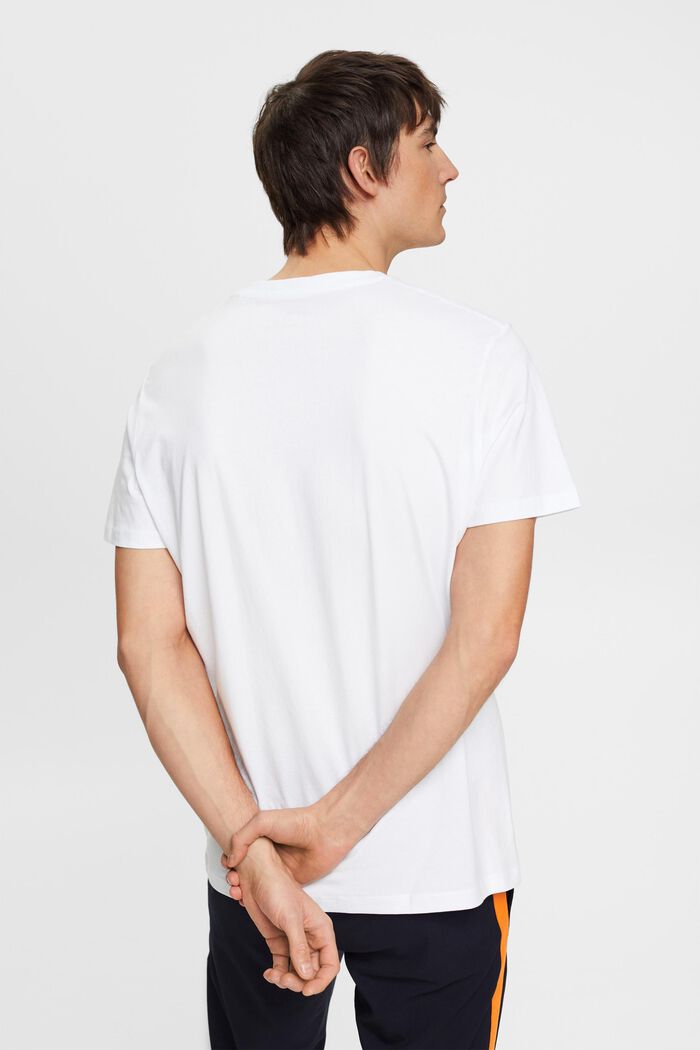 T-shirt med applikeret logo, økologisk bomuld, WHITE, detail image number 3