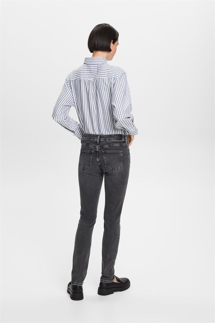 Slim jeans med mellemhøj talje, BLACK DARK WASHED, detail image number 3