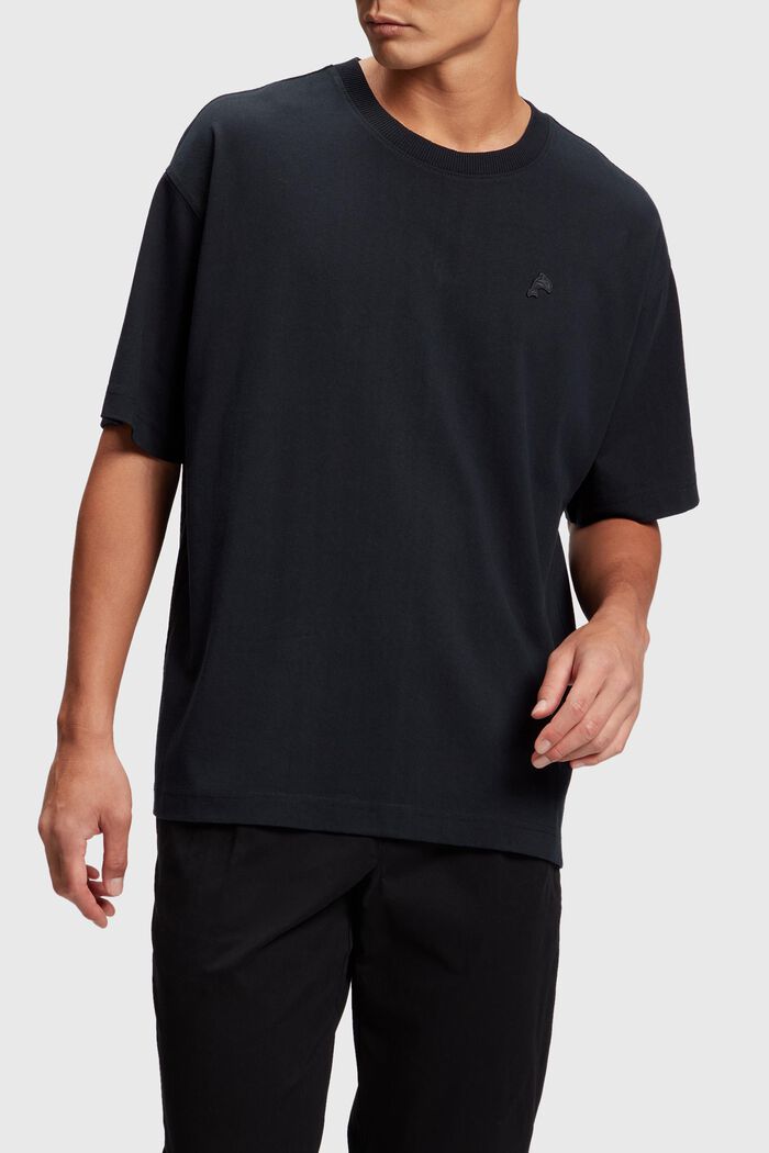 T-shirt i Relaxed Fit med delfinmærke, BLACK, detail image number 0