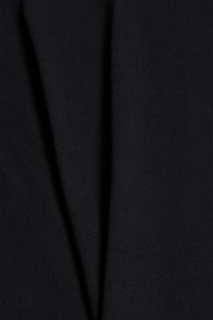 Pyjamas-overdel i 100% økobomuld, BLACK, detail image number 4