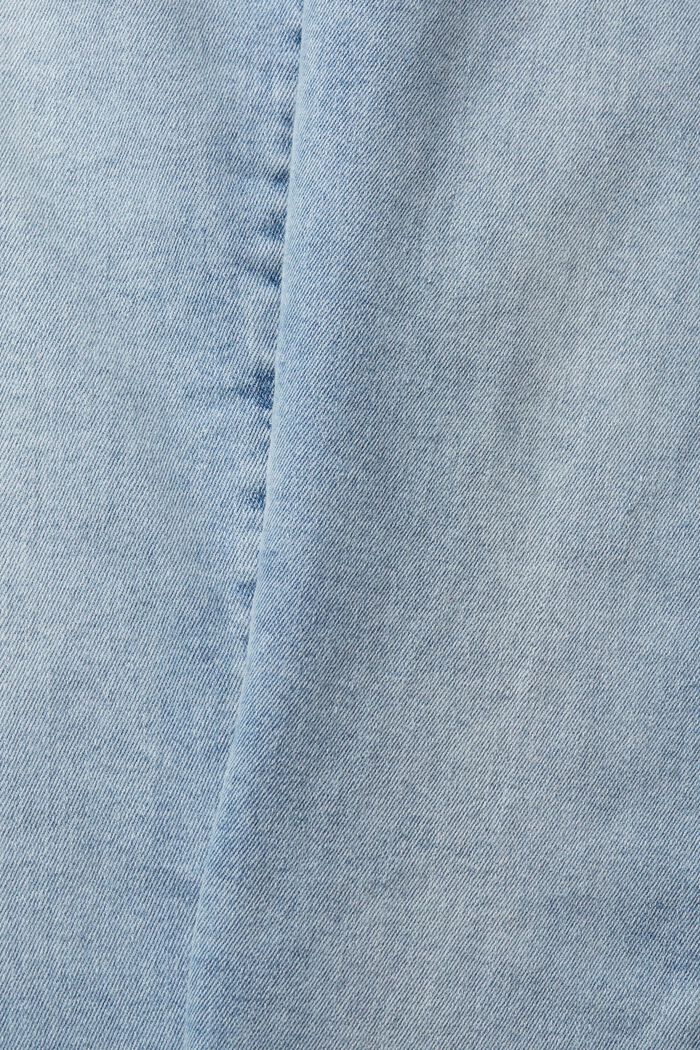 Stretchjeans med rå kanter, BLUE LIGHT WASHED, detail image number 4