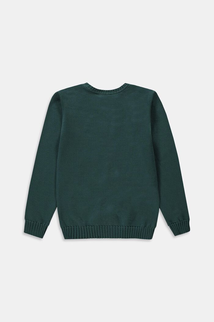 Pullover i strik med lomme, TEAL GREEN, detail image number 1
