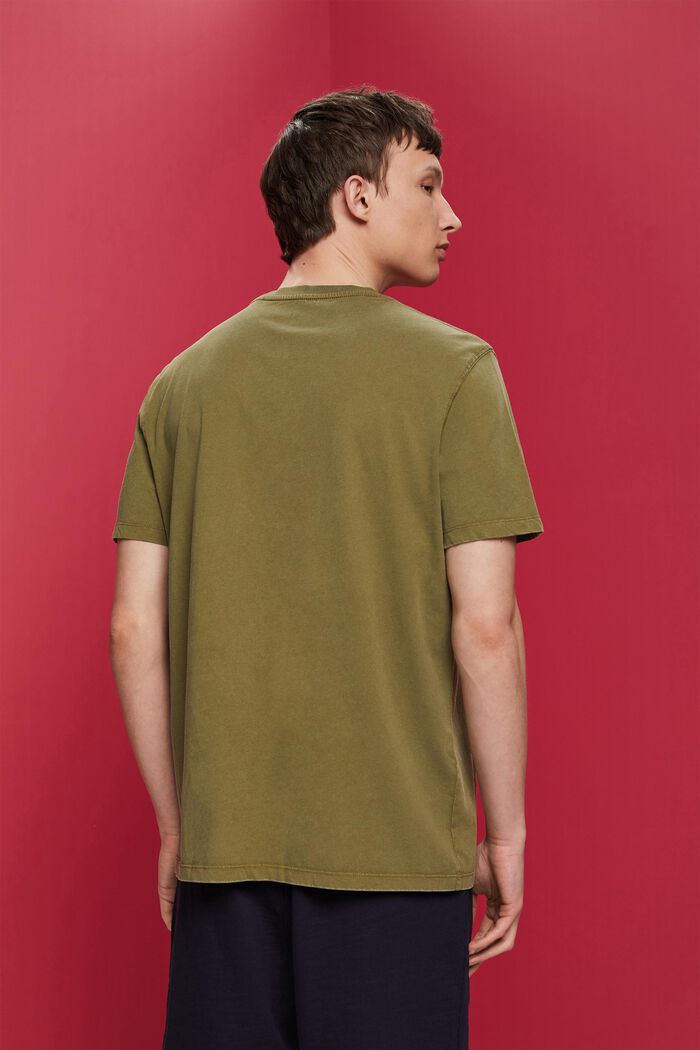 Garment-dyed T-shirt i jersey, 100 % bomuld, OLIVE, detail image number 3