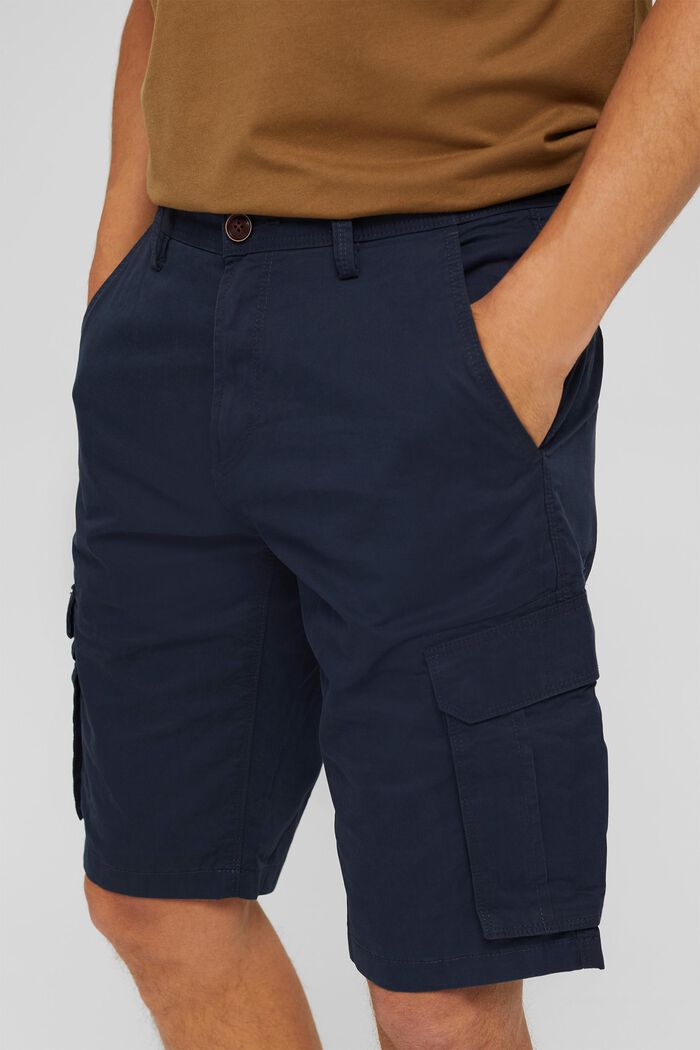 Cargo-shorts af 100 % bomuld, NAVY, detail image number 2