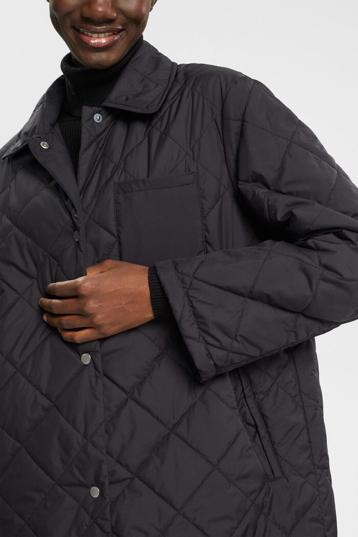 Ultralet quiltet frakke, BLACK, detail image number 2