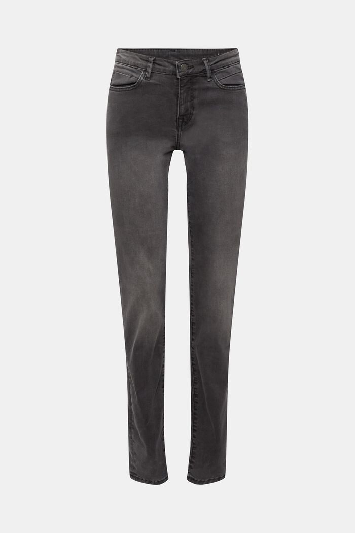 Slim jeans med mellemhøj talje, GREY DARK WASHED, detail image number 6