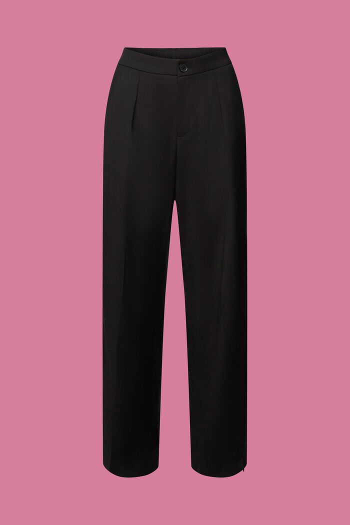 Bukser med slids og lynlås, BLACK, detail image number 6