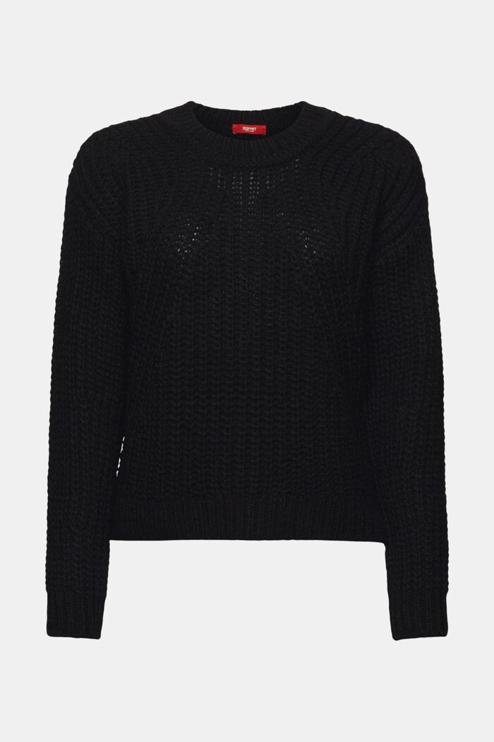 Sweater i ribstrik, BLACK, detail image number 6