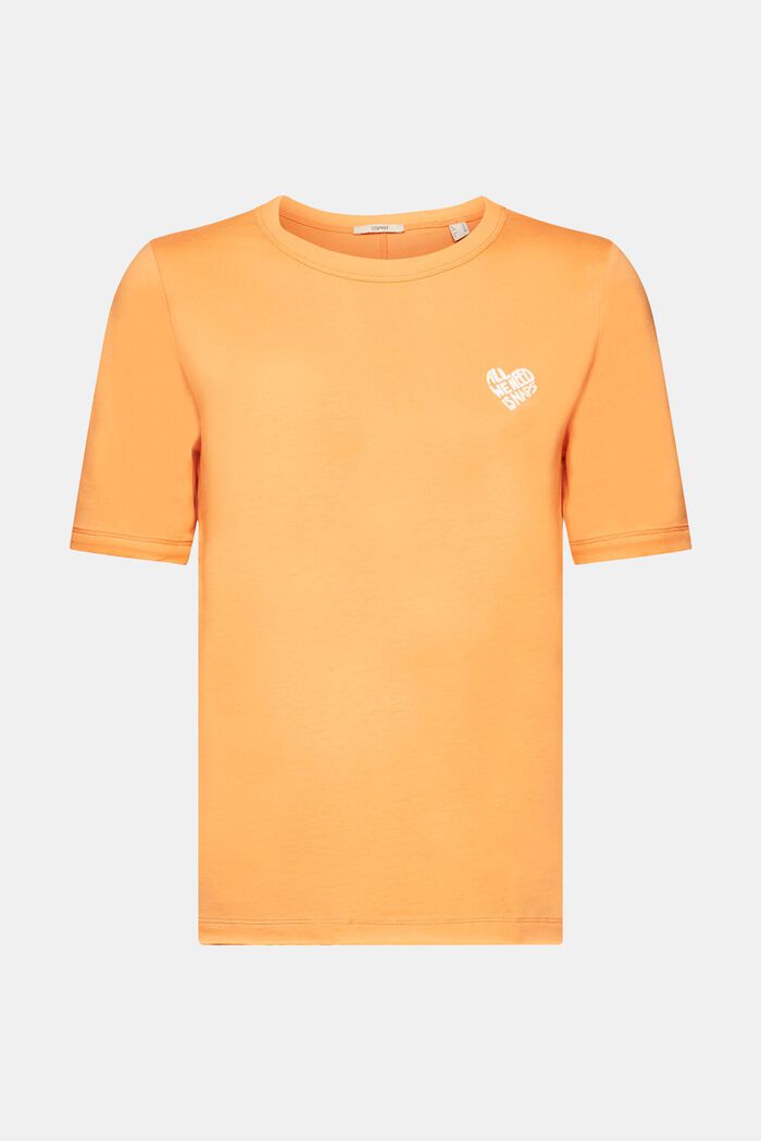 Bomulds-T-shirt med hjerteformet logo, GOLDEN ORANGE, detail image number 7