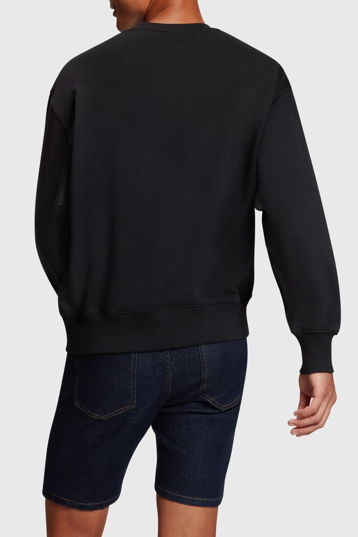 Sweatshirt med påsat nittelogo, BLACK, detail image number 1