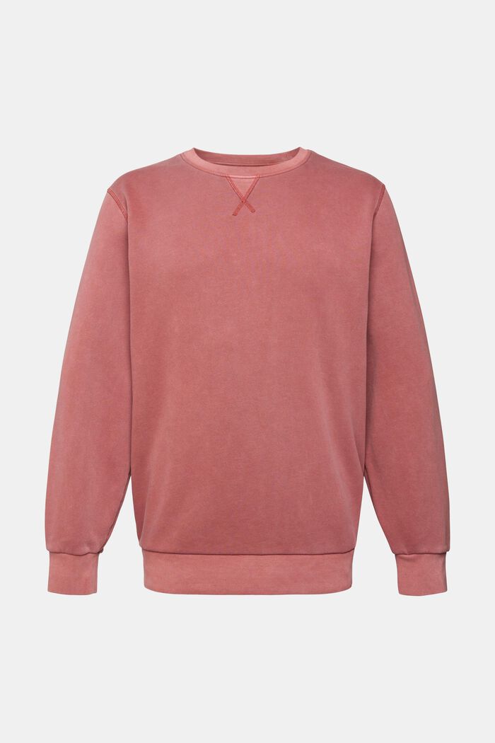 Ensfarvet sweatshirt i regular fit, TERRACOTTA, detail image number 1