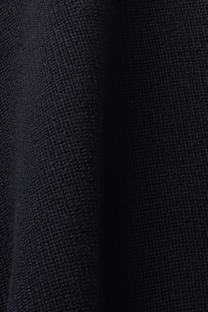 Ribstrikket sweatervest med V-hals, BLACK, detail image number 4