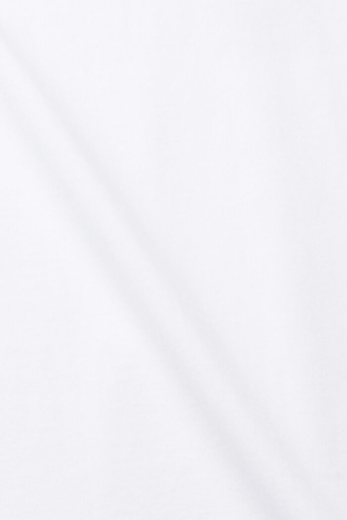 Slim fit bomulds-T-shirt med V-hals, WHITE, detail image number 5
