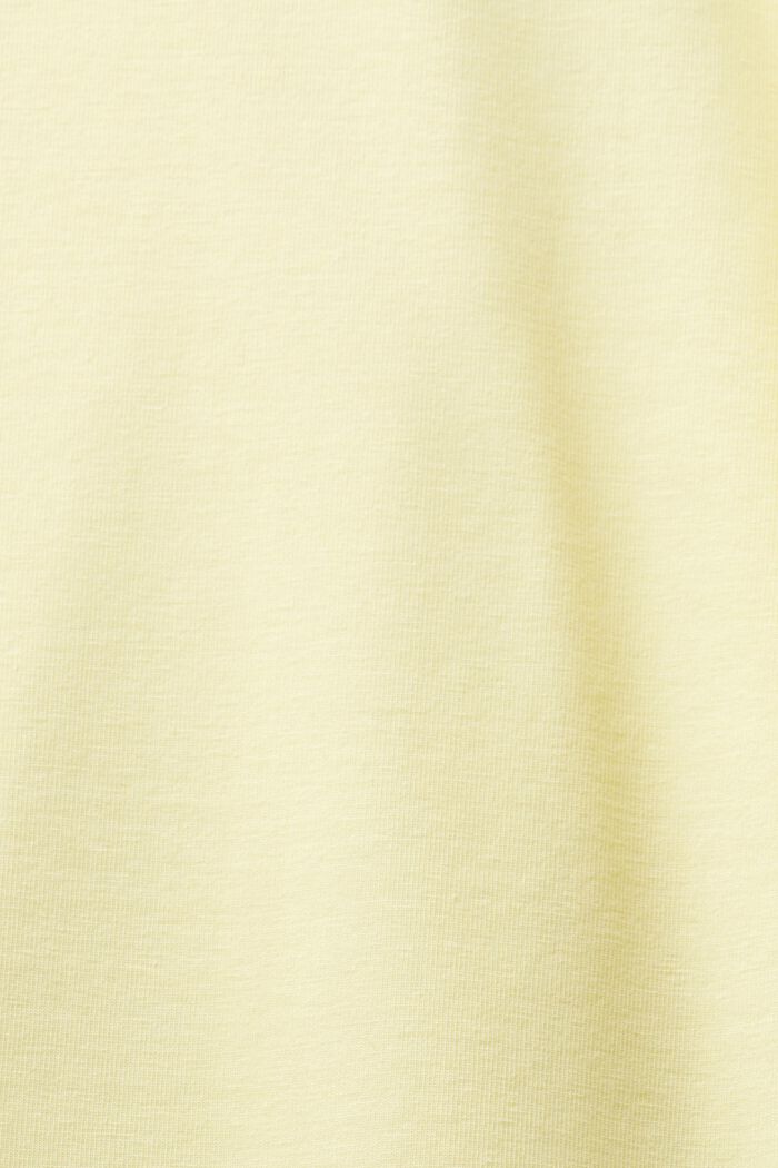 Jersey-T-shirt med høj hals, LIME YELLOW, detail image number 5