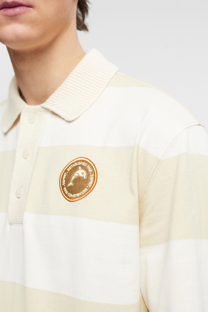 Stribet rugby-poloshirt, OFF WHITE, detail image number 2
