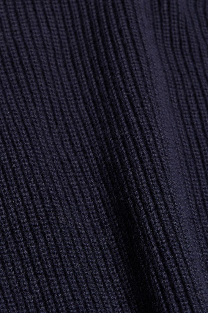 Med uld/kashmir: pullover af økologisk bomuld, NAVY, detail image number 4
