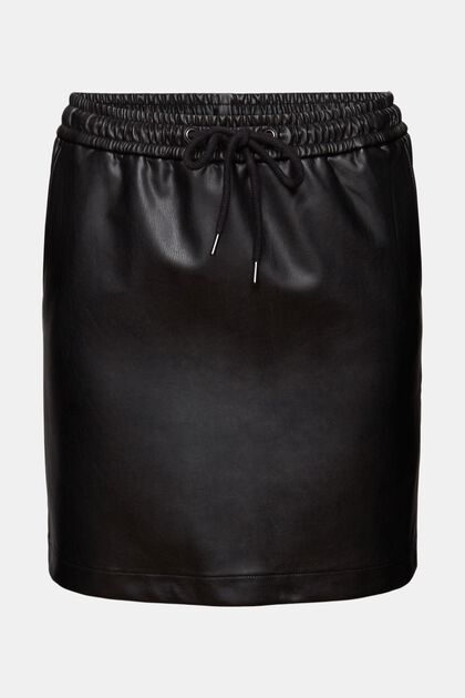 Mini-nederdel i læderlook