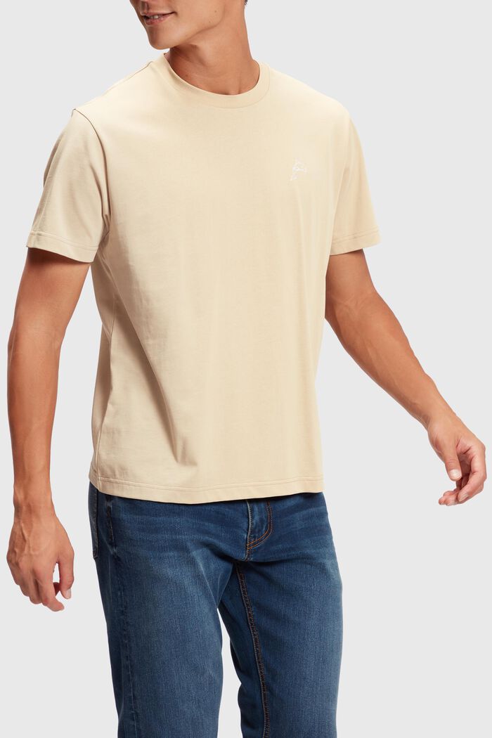 T-shirt med delfinmærke, SAND, detail image number 0