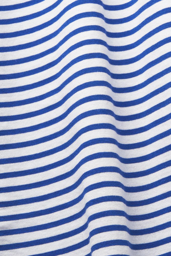 Stribet T-shirt i bomuldsjersey, BRIGHT BLUE, detail image number 4