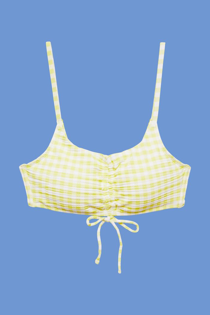 Genanvendt: tekstureret bandeau-bikinitop, LIME YELLOW, detail image number 4