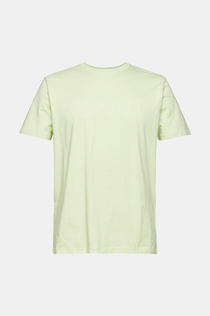 T-shirt i jersey med logoprint, LIGHT GREEN, overview
