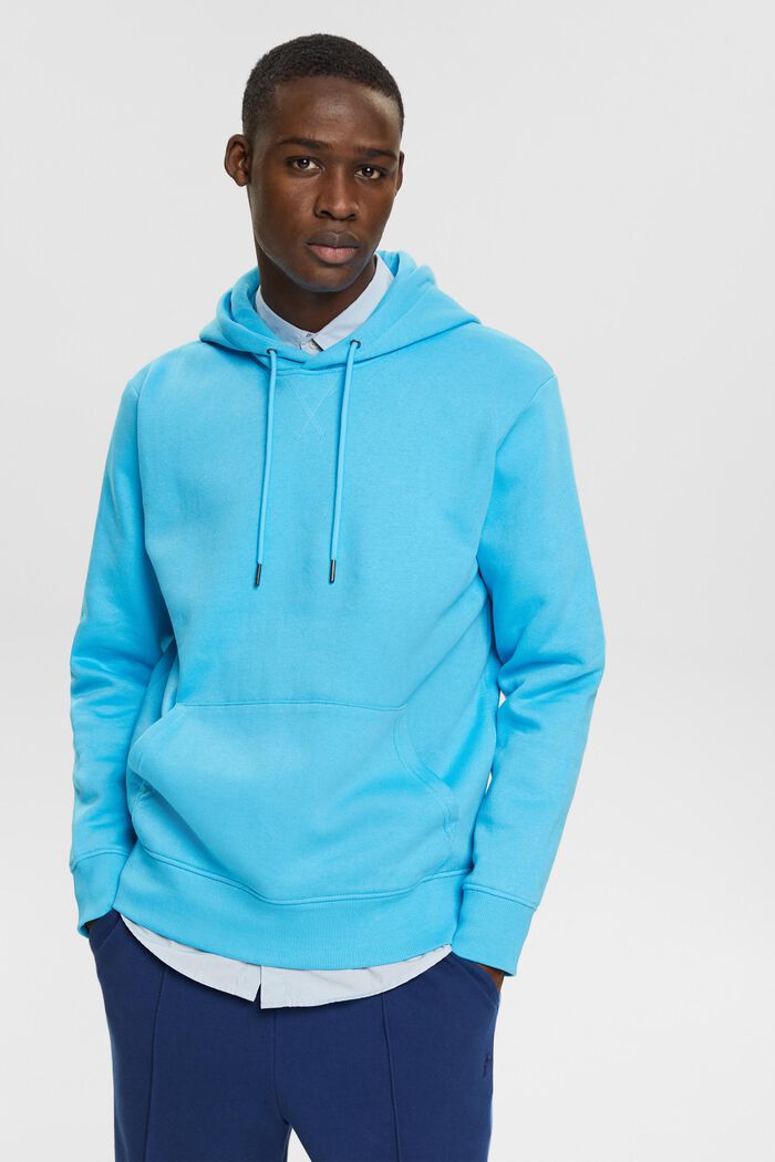 Genanvendte materialer: Sweatshirt med hætte, TURQUOISE, detail image number 0
