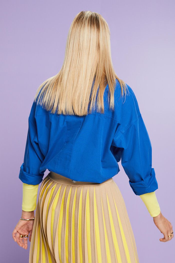Skjorte i bomuldspoplin, BRIGHT BLUE, detail image number 3