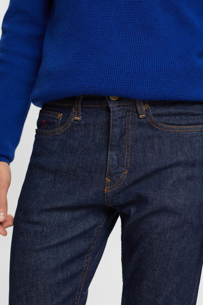 Slim jeans med ægkant og mellemhøj talje, BLUE RINSE, detail image number 4