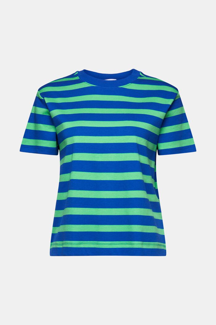 Stribet T-shirt med rund hals, BRIGHT BLUE, detail image number 5