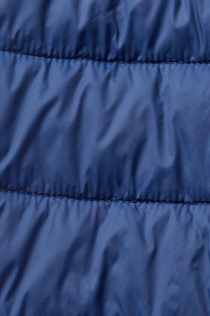 Quiltet jakke med høj krave, PETROL BLUE, detail image number 4
