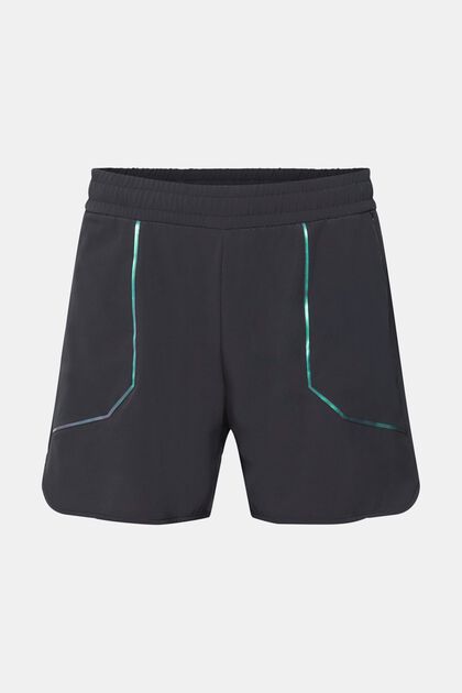 2-i-1 shorts med leggings, E-DRY, BLACK, overview