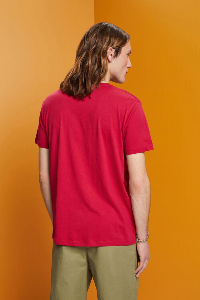 Bomulds-T-shirt med print, DARK PINK, detail image number 3