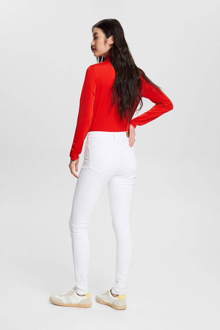 High skinny jeans, WHITE, detail image number 2