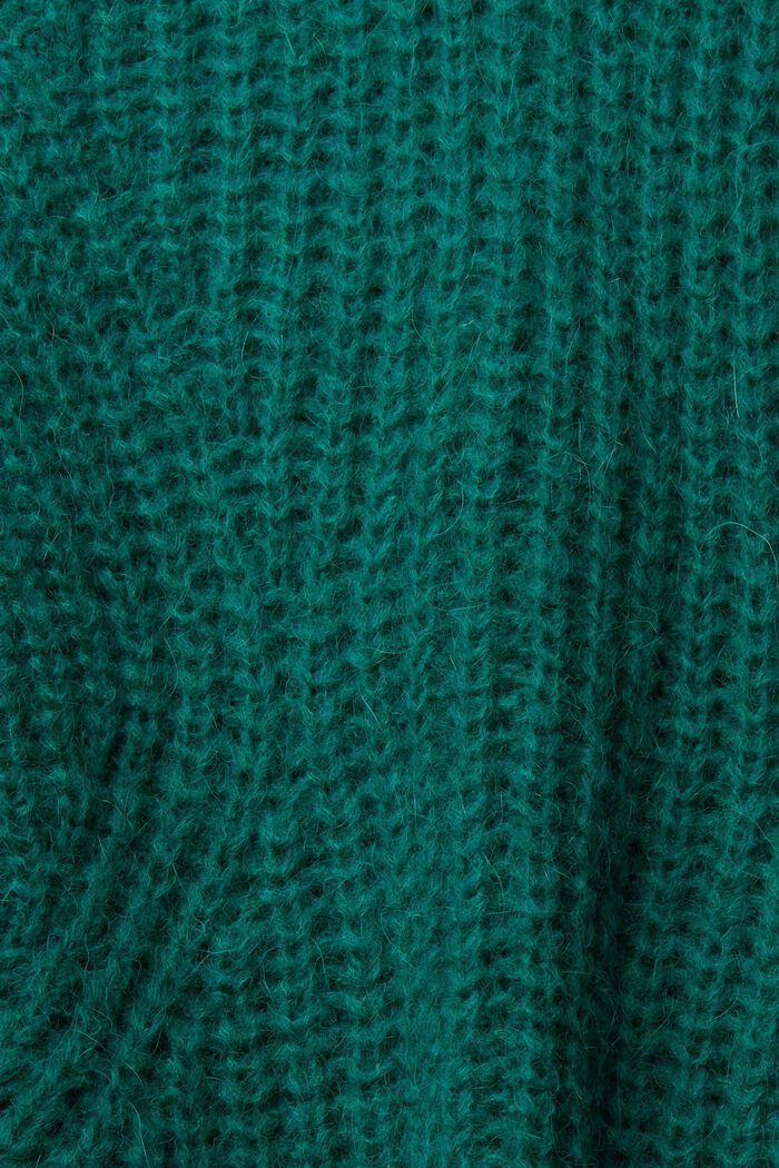 Med alpaka: striksweater, EMERALD GREEN, detail image number 1