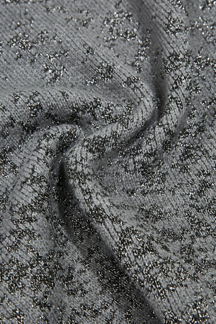 Genanvendte materialer: Strikket tørklæde med glimmer, MEDIUM GREY, detail image number 2