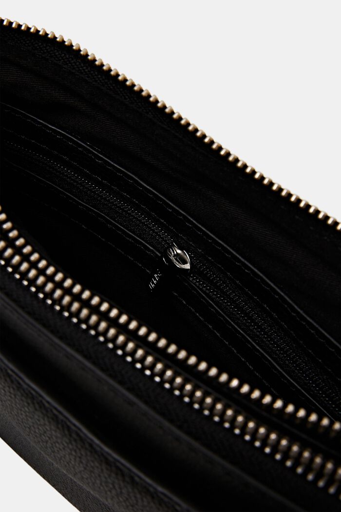 Lædertaske med flettet hank, BLACK, detail image number 3