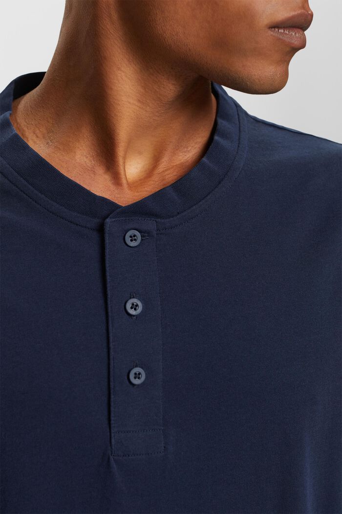 Henley-T-shirt, 100 % bomuld, NAVY, detail image number 2