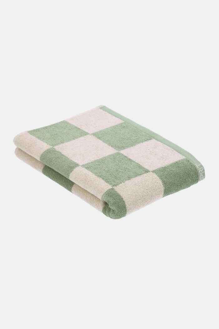 Ternet håndklæde, 100 % bomuld, SOFT GREEN, detail image number 1