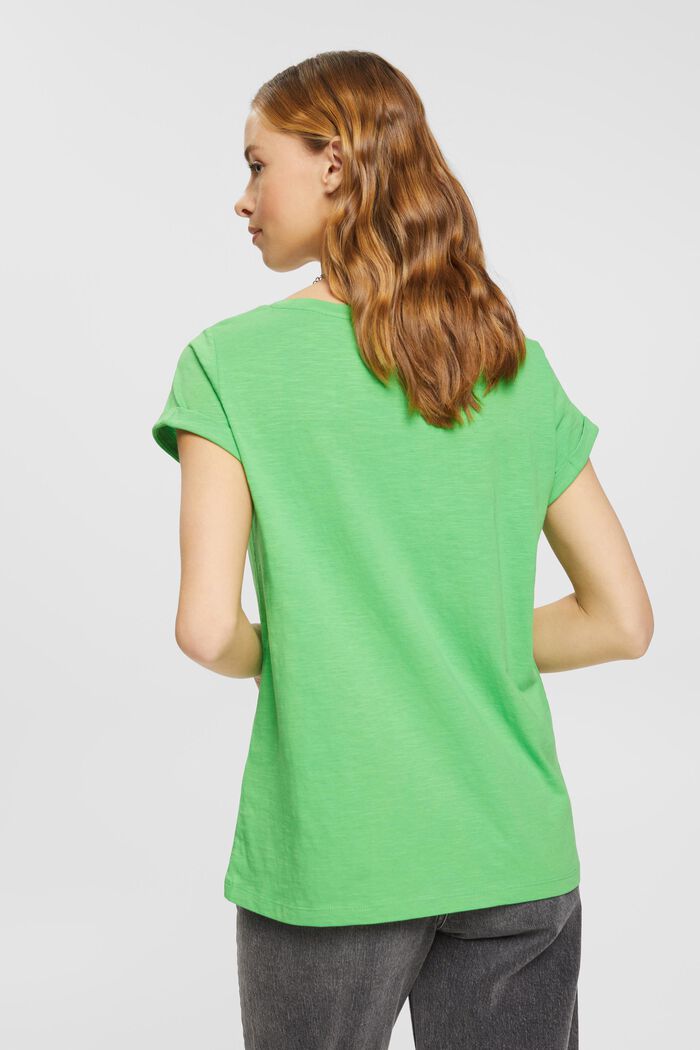 Ensfarvet T-shirt, GREEN, detail image number 3