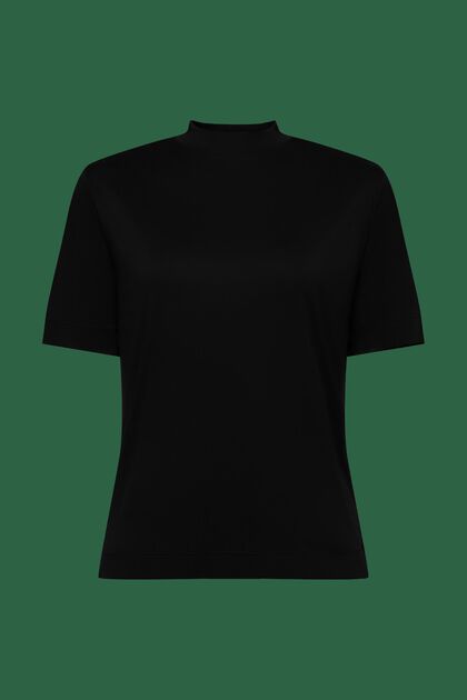 Jersey-T-shirt med høj hals