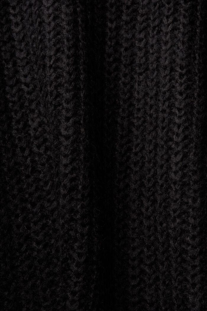 Strikcardigan med uld, BLACK, detail image number 1